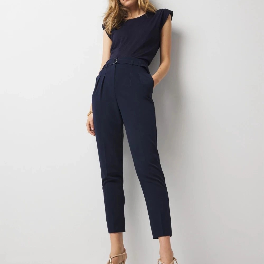 White House Black Market Navy Cropped Slacks